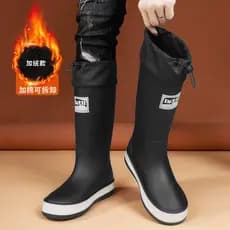 Botas de chuva masculinas inverno impermeável antiderrapante sapatos de água velo quente dois sapatos de algodão ao ar l
