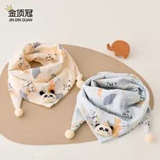 Bebê cachecol outono inverno pequena idade mensal Panda Saliva triângulo cachecol primavera outono meninos meninas bebê