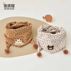 Lenço de bebê outono inverno novo estilo pequeno mês idade bebê dos desenhos animados triângulo cachecol bonito à prova