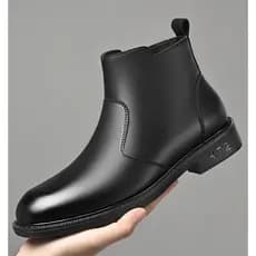 Woodpecker botas masculinas inverno Mid-High-Top Chelsea botas masculinas de couro genuíno forro de sola macia botas de
