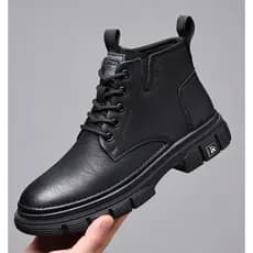 Botas masculinas Woodpecker de couro genuíno com sola macia Martin Botas masculinas com forro de lã e algodão Botas masc