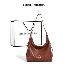 CHREHE & KULRS Bolsa Tote curtida vegetal feminina 2026 verão novo estilo hobo bolsa mensageiro de ombro de grande capac