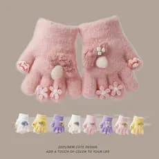 Luvas femininas para bebês de um ano, inverno, quente, à prova de frio, infantil, pequeno mês, idade, cinco F