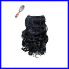Meia Peruca Clipe Preto Em Peça De Cabelo Estilo Natural Extensão Tamanho Único