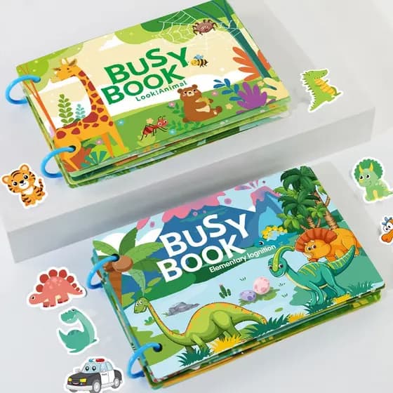 Livro Ocupado Para Crianças-Brinquedo De Aprendizagem Montessori , Fichário De Atividades Interativas Habilidades Motora