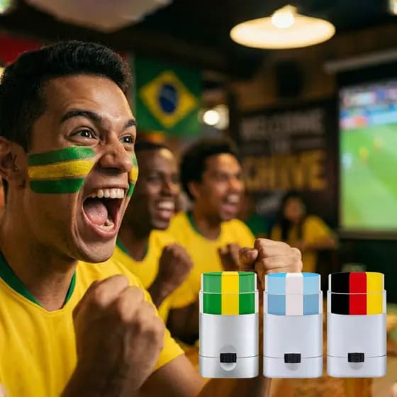 Pintura Facial Brasil Copa do Mundo 2026 Bastão Maquiagem Bandeira Nacional Prova d'Água Seguro Pele Torcedor Soccer