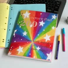 Caderno De Folhas Soltas A4-200 De Papel Colorido Governado Largo Para Estudantes , Escritório E Registro No Diário (Des