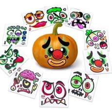 Adesivos De Abóbora De Halloween , Decalques Faciais , Expressão Fantasma Assustadora , Conjunto De Artesanais Para Deco