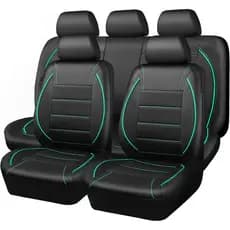 Capa de Banco de Carro em Couro CAR PASS Universal FIT, para SUVs, Vans, Caminhões, Compatível com Airbag, Design com Zí