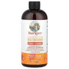 Vitamínicos Líquidos Matinais MaryRuth's + Crescimento Capilar, Pêssego e Manga, 15,22 Onças Fluidas (450 ml)