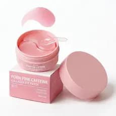 PDRN Pink Caffeine Collagen Eye Patch para Cuidados Noturnos - Área dos Olhos com Aparência Mais Cheia, Redução de Incha