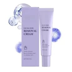 Creme Depilatório Facial para Mulheres, Suave para Peles Sensíveis, para Buço, Queixo, Costeletas e Pelos Finos, com Gli
