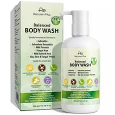 Recuren Plus Antifungal Body Wash Soap: Antibacterial, Shower Gel for Back Acne, Seborrheic Dermatitis, Folliculitis, Ps