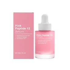 Sérum Pink Peptide 12, Essência Pink Peptide, Hidratante Antienvelhecimento, Aumenta a Luminosidade da Pele, Suaviza Lin