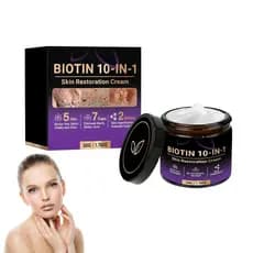 Creme Facial com Biotina, Hidratante 10 em 1, Creme Hidratante e Nutritivo para Pele Seca, Áspera e Irregular, Cuidado D