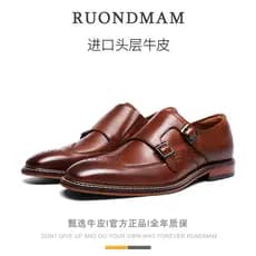 R R RONDMAM Sapatos de couro casuais de alta qualidade masculinos de couro genuíno roupa Formal primeira camada de couro