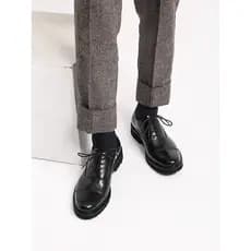 R RUONDMAM Formal Business Couro Genuíno Masculino Três Articulações Oxford Sapatos Estilo Britânico Commuter Dedo Do Pé