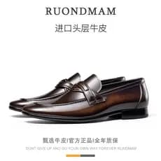 R roondmam verão novo estilo mocassins de couro genuíno masculino negócios Formal sapatos de couro masculino britânico C