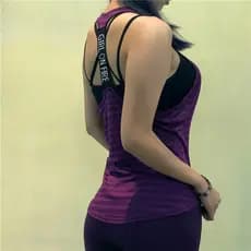 Ultra-fino estiramento solto em forma de I colete de Fitness respirável correndo solto topo esportes colete feminino blu