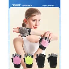 Luvas de Fitness masculino feminino respirável equipamento de haltere treinamento de força pulseiras de meio dedo antide