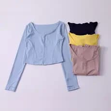 Roupas de Yoga pescoço quadrado feminino exterior Wear roupas de Fitness esportes topos Pilates treinamento correndo exe
