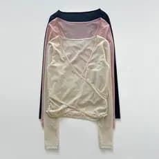 Malha respirável roupas de Yoga feminino outono inverno novo estilo mais magro olhar de manga comprida camiseta blusa mo