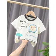 Meninos camiseta de manga curta 2026 novo estilo verão moda crianças verão topo bebê verão puro algodão roupas finas t