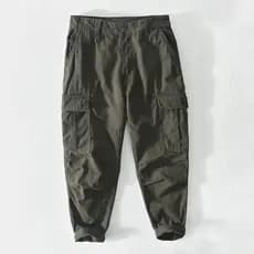 Ami cáqui outono calças casuais masculinas puro algodão solto macacão reto na moda All-Match outono inverno calças mascu