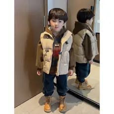 Meninos outono inverno colete 2026 novo estilo crianças colete jaqueta colete inverno bebê grosso para baixo algodão col