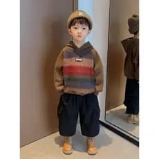 Moletom para meninos terno primavera outono estilo 2026 novo estilo infantil moda frita rua primavera roupas bonito tern