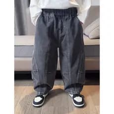 Crianças roupas infantis meninos Jeans calças de outono das crianças 2026 novo estilo rufião bonito menino bebê versão c