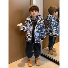 Meninos inverno para baixo jaqueta pato branco para baixo acolchoado jaqueta 2026 novo estilo médio pequeno crianças cam