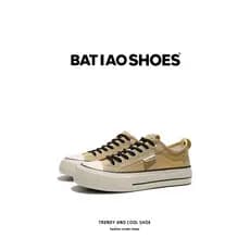 Sapatos masculinos verão respirável americano High Street sapatos de lona dedo do pé redondo rendas sapatos casuais All-