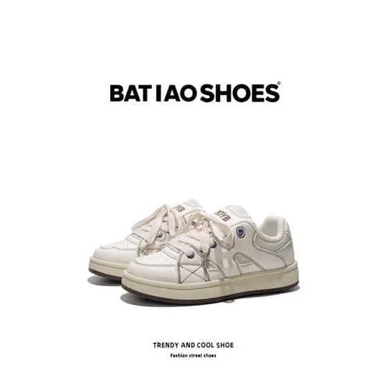 Sapatos masculinos sapatos de verão estilo Retro americano tênis de sola grossa masculino All-Match sapatos brancos espo