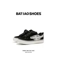 Sapatos masculinos nicho americano Retro rua preto branco cor combinando tênis verão respirável na moda All-Match sapato