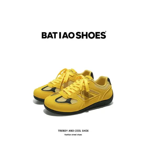 Sapatos masculinos 2026 novo estilo malha amarelo sapatos de treinamento alemão verão respirável All-Match na moda Casua