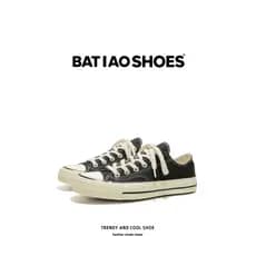 Sapatos de lona masculinos verão respirável americano baixo-Top All-Match tênis casuais 1970S clássico preto estilo fino