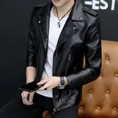 Jaqueta masculina 2025 outono novo estilo versão coreana Street Wear na moda ins lapela jaqueta de couro Casual All-Matc