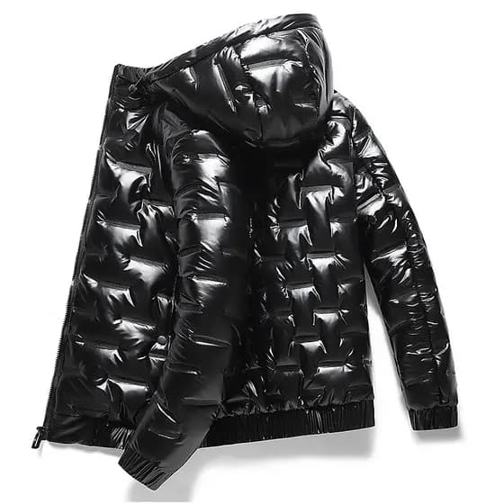 Jaqueta acolchoada masculina inverno novo estilo grosso acolchoado jaqueta estilo curto com capuz roupas superiores cor