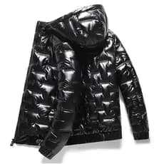 Jaqueta acolchoada masculina inverno novo estilo grosso acolchoado jaqueta estilo curto com capuz roupas superiores cor