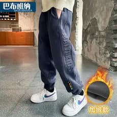 Calças para meninos calças de lã outono inverno estilo 2025 novo estilo calças casuais infantis roupas de inverno médio