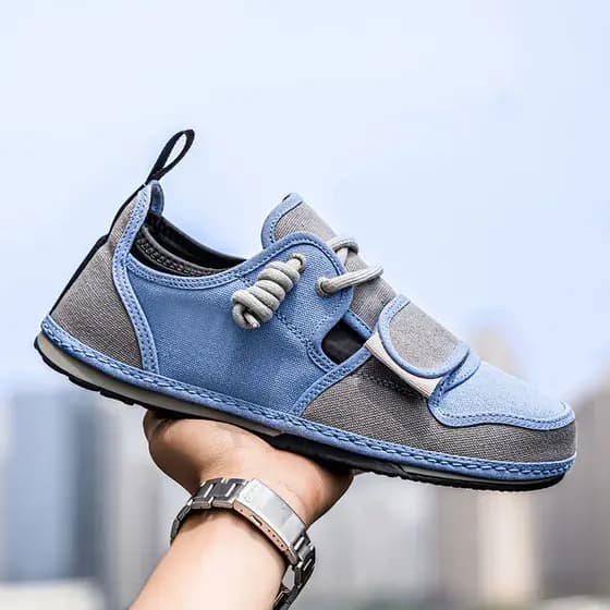 Sapatos de lona masculinos sapatos masculinos verão respirável Casual sapatos masculinos cor combinando Velcro sapatos p