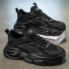 Sapatos masculinos verão respirável sapatos pretos cozinha Anti-deslizamento sapatos lazer esportes trabalho pai sapatos