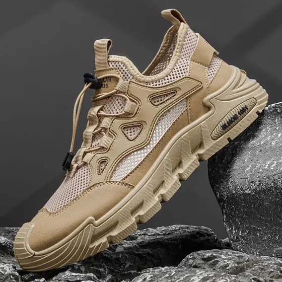 Sapatos masculinos verão malha respirável lazer ao ar livre Workwear esportes cozinha antiderrapante proteção do trabalh