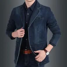 Outono inverno estilo terno masculino casual denim terno moda casual coreano denim jaqueta superior na moda