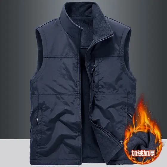 Outono inverno engrossado dupla face colete masculino outono inverno ao ar livre colete de lã Polar colete forro de lã j