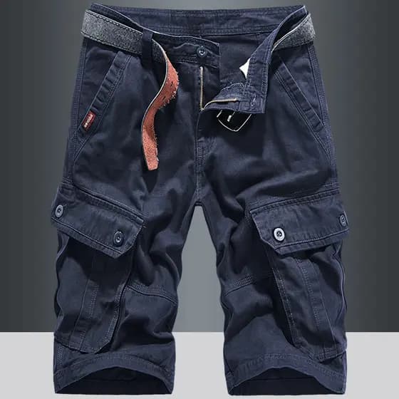 Verão Multi-bolso Shorts macacão masculino solto Casual calças cortadas versão coreana calças cortadas esportes calças d