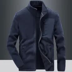 Outono inverno velo Cardigan forro de lã moletom masculino velo primavera outono solto esportes gola alta jaqueta