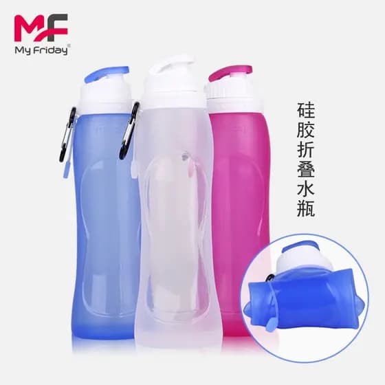 Viagem portátil Silicone beber copo dobrável garrafa de água retrátil copo de água garrafa de água montanhismo ciclismo