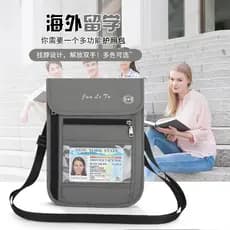 Bolsa para passaporte de viagem no exterior, bolsa multifuncional para documentos, à prova d'água, transparente, porta-p
